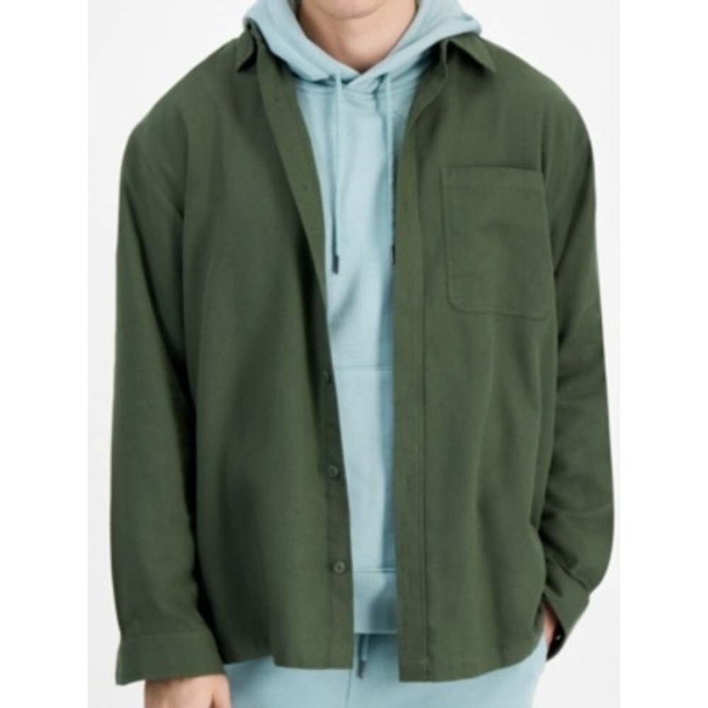 Mode of One Mens Flannel Woven Button Up Shirt Wild Ivy Green Medium 100197730MN